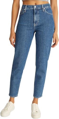Calvin Klein Damen Jeans Hose Mom Jean High Waist, Blau (Denim Medium), 28W/27L von Calvin Klein