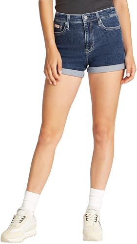 Calvin Klein Damen Jeans Shorts Mid Rise, Blau (Denim Dark), 29W von Calvin Klein