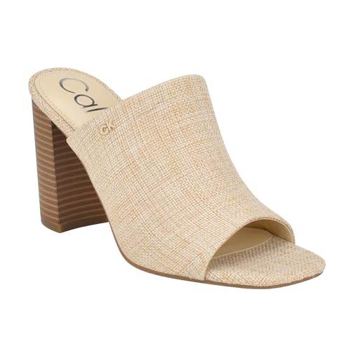 Calvin Klein Damen Jotie Sandale mit Absatz, Light Natural 112, 39.5 EU von Calvin Klein