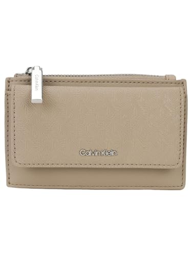 Calvin Klein Damen Kartenetui Must Flap Cardholder Mono mit Reißverschluss, Grau (Crockery), Einheitsgröße von Calvin Klein