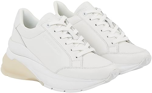 Calvin Klein Damen Wedge Runner LACE UP WN YW0YW01172 Sneaker mit großer Sohle, Weiß (Bright White/Black), 39 EU von Calvin Klein