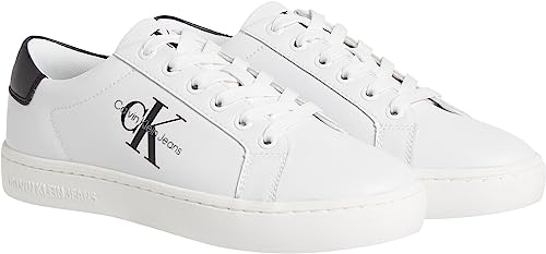 Calvin Klein Jeans Damen Cupsole Sneaker Classic Laceup Schuhe, Weiß (Bright White/Black), 40 EU von Calvin Klein Jeans