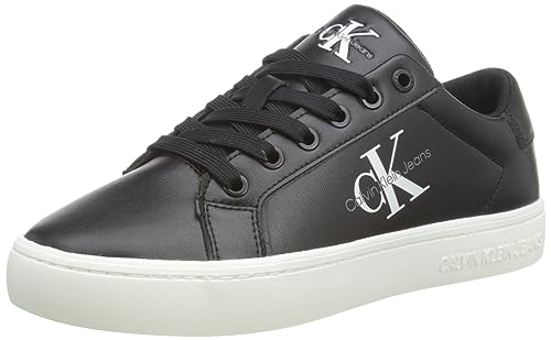 Calvin Klein Jeans Damen Cupsole Sneaker Classic Laceup Schuhe, Schwarz (Black/Bright White), 37 von Calvin Klein Jeans