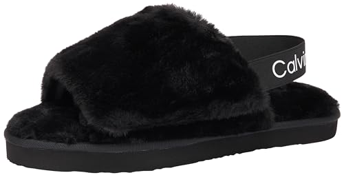 Calvin Klein Damen Home Velcro Surfaces YW0YW01158 Hausschuhe, Schwarz (Black/Bright White), 38 EU von Calvin Klein