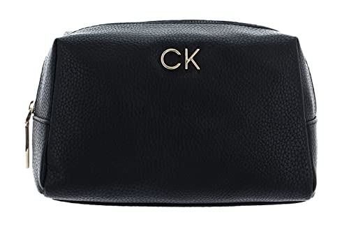 Calvin Klein Damen Kulturbeutel Re-Lock Cosmetic Pouch Klein, Schwarz (Ck Black), Einheitsgröße von Calvin Klein