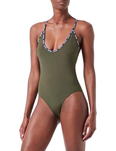 Calvin Klein Damen Onepiece KW0KW01919 Racerback, Grün (Crocodile Green), S von Calvin Klein Jeans