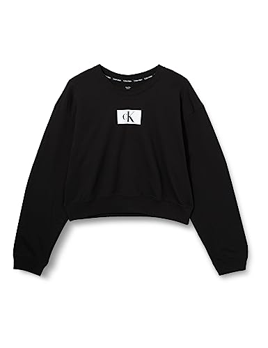 Calvin Klein Damen L/S Sweatshirt, Black, XS von Calvin Klein