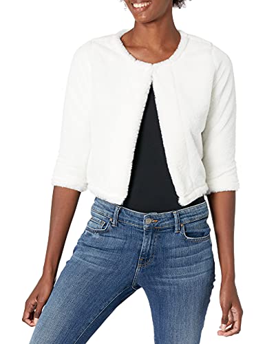 Calvin Klein Damen Langärmeliger Cardigan Kleid, Cremefarbenes Kunstfell, Klein von Calvin Klein