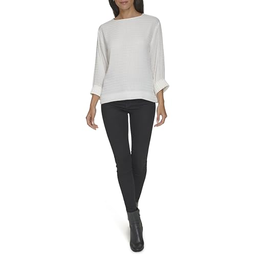 Calvin Klein Damen Langarm Bluse, Cream, Mittel Calvin Klein Damen Langarm Bluse, Cream, Mittel von Calvin Klein