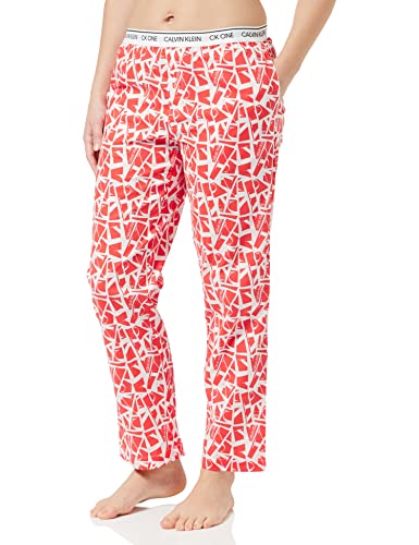 Calvin Klein Damen Sleep Pant 000QS6433E Hosen, Orange (Sliced Logo Print_Orange Odyssey), XS von Calvin Klein Jeans