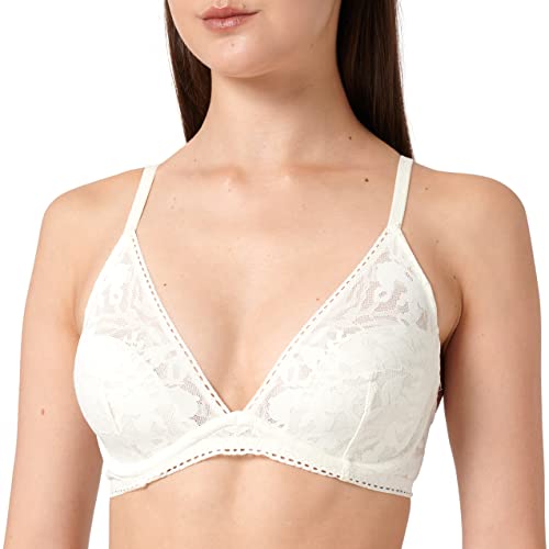 Calvin Klein Damen Lightly Lined 000QF6938E Plunge-BHS, Weiß (Ivory), 34A von Calvin Klein Jeans