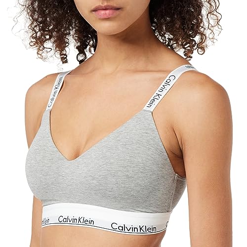 Calvin Klein Damen Lght Lined (Full Cup) 000QF7060E Bralette, Grau (Grey Heather), XL von Calvin Klein