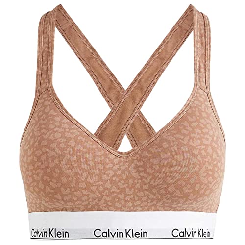 Calvin Klein Damen Bralette Lift 000QF1654E Triangel-BHS, Braun (Mini Animal Print_Sandalwood), S von Calvin Klein Jeans