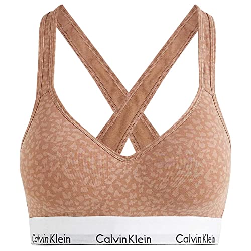 Calvin Klein Damen Bralette Lift 000QF1654E Triangel-BHS, Braun (Mini Animal Print_Sandalwood), XS von Calvin Klein Jeans