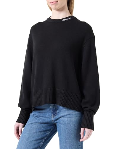 Calvin Klein Damen Logo Embj20J225073 Pullover, Ck Black, XXL Calvin Klein Damen Logo Embj20J225073 Pullover, Ck Black, XXL von Calvin Klein