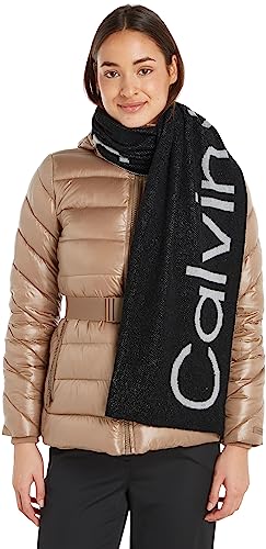 Calvin Klein Damen Logo REVERSO Tonal Scarf 40X180 K60K611117 Schals, Schwarz (Ck Black), OS von Calvin Klein