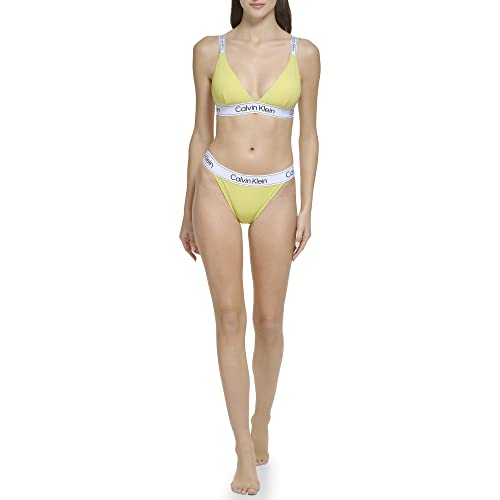 Calvin Klein Damen Low Waisted Elastic Logo Triangle Set Bottom Bikini-Unterteile, Birnenförmige seidige Rippe, XL Calvin Klein Damen Low Waisted Elastic Logo Triangle Set Bottom Bikini-Unterteile, Birnenförmige seidige Rippe, XL von Calvin Klein