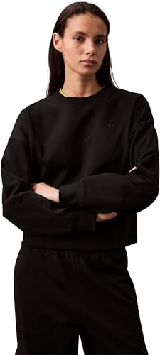 Calvin Klein Damen Sweatshirt Archive Logo French Terry Crew Neck, Schwarz (Black), XS von Calvin Klein