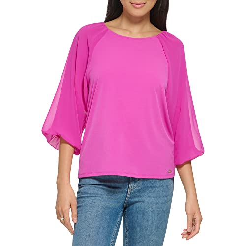 Calvin Klein Damen M3th7887-673-xl Bluse, Shocking pink, X-Groß von Calvin Klein