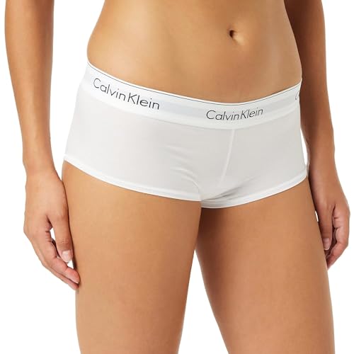 Calvin Klein Damen Hipster Boyshort Baumwolle mit Stretch, Weiß (White), XL von Calvin Klein