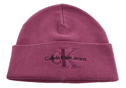 Calvin Klein Damen Monologo Embro Beanie Hut, Amaranth, Einheitsgre von Calvin Klein