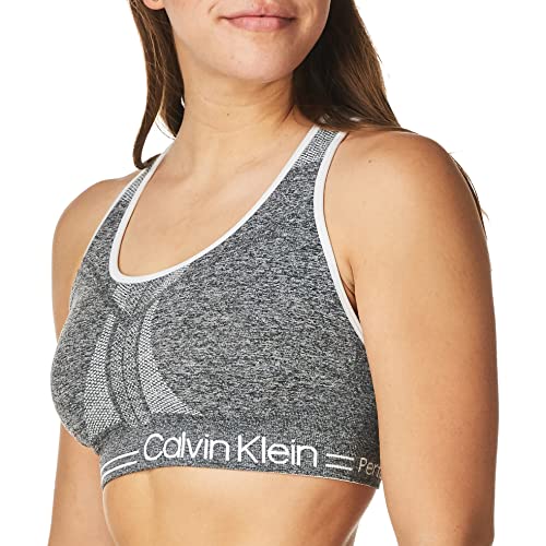 Calvin Klein Damen Medium Impact Wende-BH Top - grau - X-Small von Calvin Klein