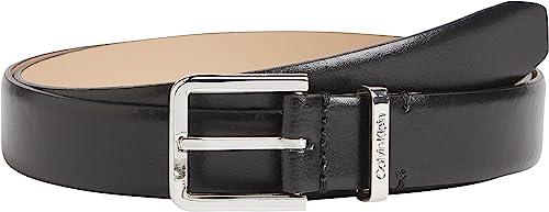 Calvin Klein Damen Gürtel Metal Loop 2,5 cm Ledergürtel, Schwarz (Ck Black), 75 von Calvin Klein