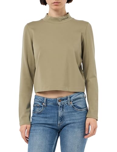 Calvin Klein Damen Milano Logo Ej20J224763 Andere Oberteile, Nordic Dust, XS von Calvin Klein