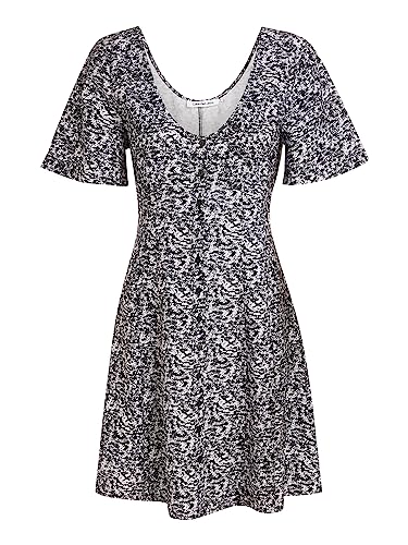 Calvin Klein Damen Mini Sommerkleid Button DOWN Short Sleeve Dress Painter Animal Print schwarz - S von Calvin Klein