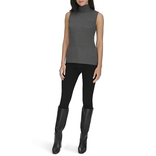 Calvin Klein Damen Mock Neck Sleeveless Sweater Pullover, Hthr Zeichen, Klein von Calvin Klein