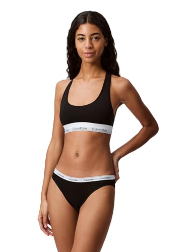 Calvin Klein Damen Moderner Ungefütterter Bralette aus Baumwolle, Kabellos BH, schwarz, Mittel von Calvin Klein