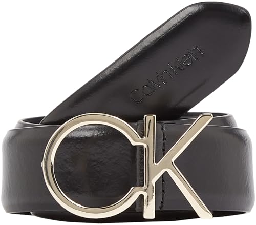 Calvin Klein Damen RE-Lock Logo Belt 30MM K60K610157 Gürtel, Schwarz (Ck Black), 130 von Calvin Klein