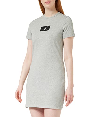 Calvin Klein Damen Nachthemd Kurzarm, Grau (Grey Heather), M von Calvin Klein