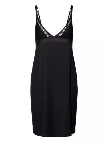 Calvin Klein Damen Nachthemd Nachtkleid Full Slip Gr. S Schwarz 000QS6926EUB1 von Calvin Klein