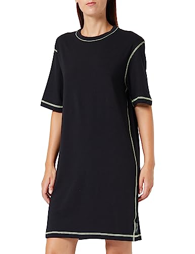 Calvin Klein Damen Nachthemd S/S Stretch, Schwarz (Black/Sunny Lime), XL von Calvin Klein