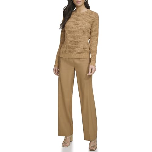 Calvin Klein Damen Open Stitch Crew Neck Sweater Sweatshirt, Gepäck-Kombination, M von Calvin Klein