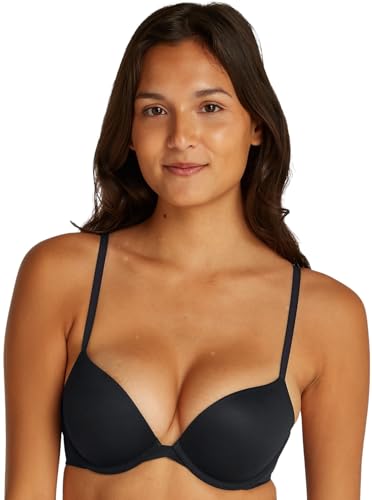 Calvin Klein Damen Plunge BH mit Push-Up, Schwarz (Black), 80C von Calvin Klein