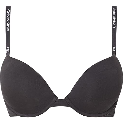 Calvin Klein Damen Plunge 000QF7220E Push-Up-BHS, Schwarz (Black), 32DD von Calvin Klein