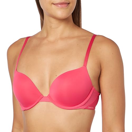 Calvin Klein Damen Plunge Push-up-BHS, Cerise Lipstick, 34B von Calvin Klein