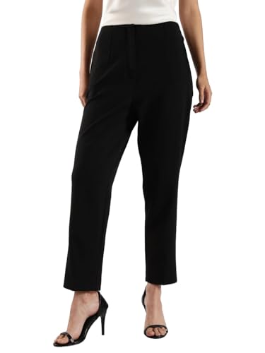 Calvin Klein Jeans Damen Ponte Cropped Straight Pants Lässige Business-Hose, Schwarz, Groß von Calvin Klein