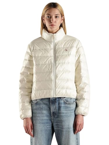 Calvin Klein Damen Pufferjacke Down Shine Glänzend, Elfenbein (Ivory), L von Calvin Klein