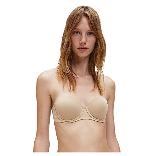 Calvin Klein Damen Trägerloser BH Push-Up, Beige (Bare), 75A (34A) von Calvin Klein