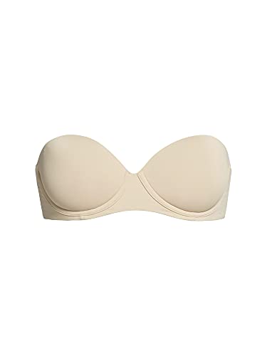 Calvin Klein Damen Trägerloser BH Push-Up, Beige (Bare), 75D von Calvin Klein