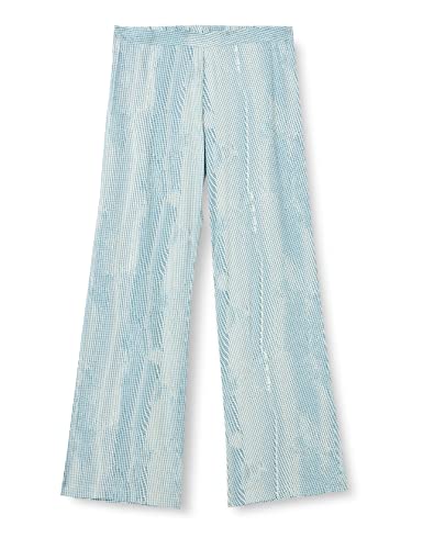 Calvin Klein Damen Pyjamahose Lang, Grün (Mesh Grid/Dragon Fly), XS von Calvin Klein