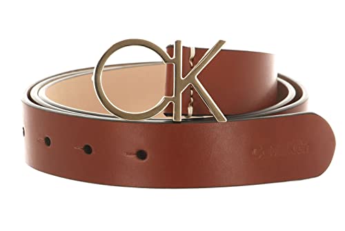 Calvin Klein Damen RE-Lock CK Logo Belt 30MM Grtel, Cognac, 130 cm von Calvin Klein