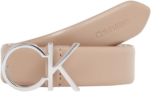 Calvin Klein Damen RE-Lock CK Logo Belt 30MM K60K610157 Gürtel, Grau (Chanterelle), 105 von Calvin Klein