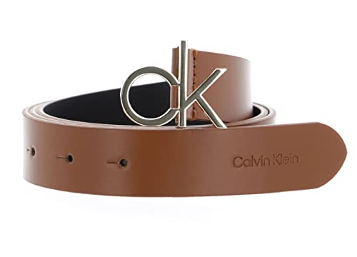 Calvin Klein Damen RE-Lock Logo Belt 30MM Grtel, Cognac, 80 cm von Calvin Klein