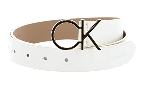 Calvin Klein Damen RE-Lock Logo Belt 30MM Grtel, Ck White, 120 cm von Calvin Klein