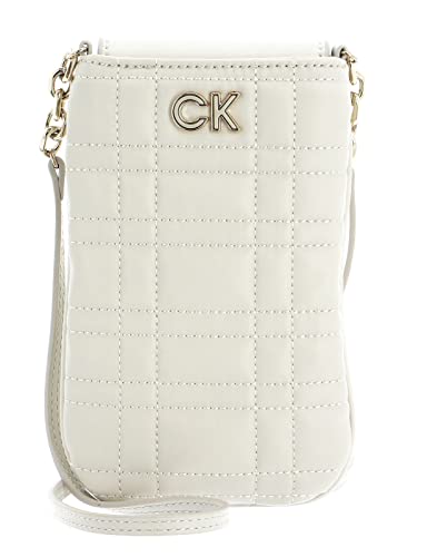 Calvin Klein Damen RE-Lock Quilt Phone Pouch K60K609911 Andere SLG (kleine Lederwaren), Weiß (Ecru) von Calvin Klein