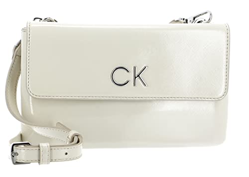 Calvin Klein Damen RE-Lock DBL XBODY W/Flap SAFF K60K609861 Crossovers, Weiß (Ecru) von Calvin Klein